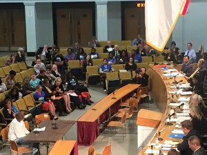 Mel King testifies at the charter bill hearing Oct. 13, 2015.